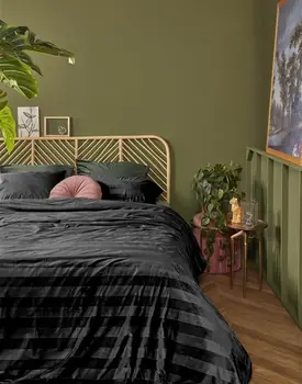 At Home by Beddinghouse Soft Shine Dekbedovertrek - Black 140x200/220 cm