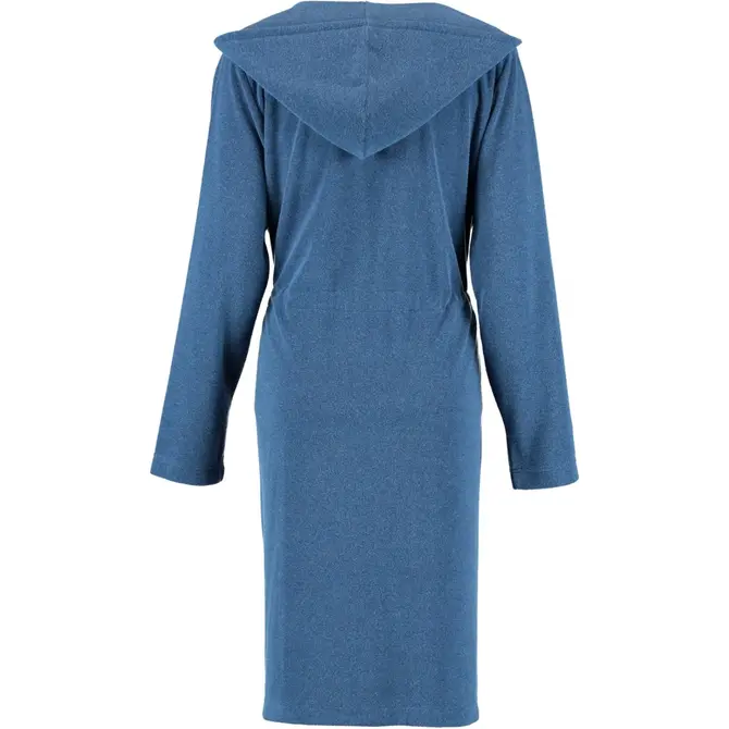 Cawö Peignoir femme avec capuche, cravate et fermeture éclair 821 - Blau-beere XS