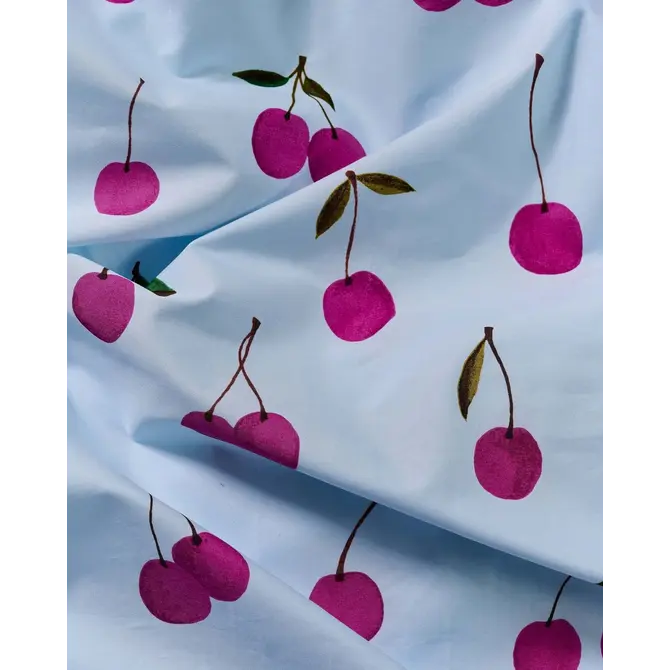 Covers & Co Zesty cherry Dekbedovertrek Ice blue 140x200/220