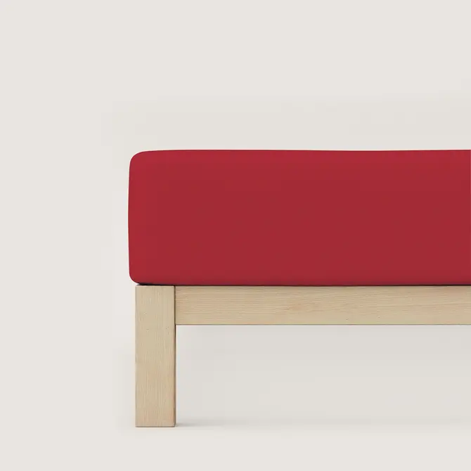 Schlafgut Pure Jersey Hoeslaken M - 120x200 - 130x220 285 Red Deep