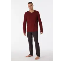 Schiesser Pyjama long marron terracotta 180271 48/S