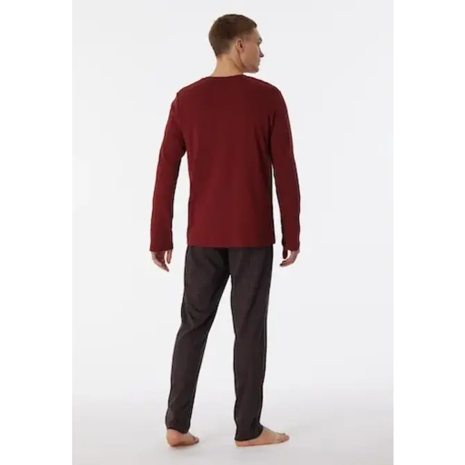 Schiesser Pyjama Long terracotta brown 180271 48/S