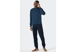 Schiesser Pyjama Long royal blue 178094 54/XL