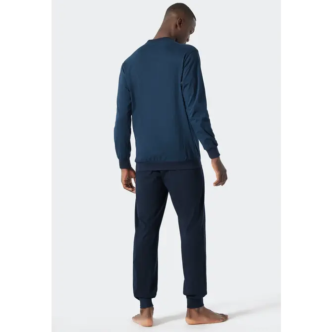 Schiesser Pyjama long bleu royal 178094 54/XL