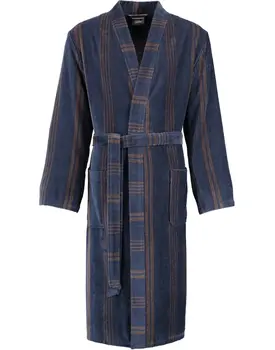 Cawö Heren Kimono Badjas extra licht 2508 - Blau  52