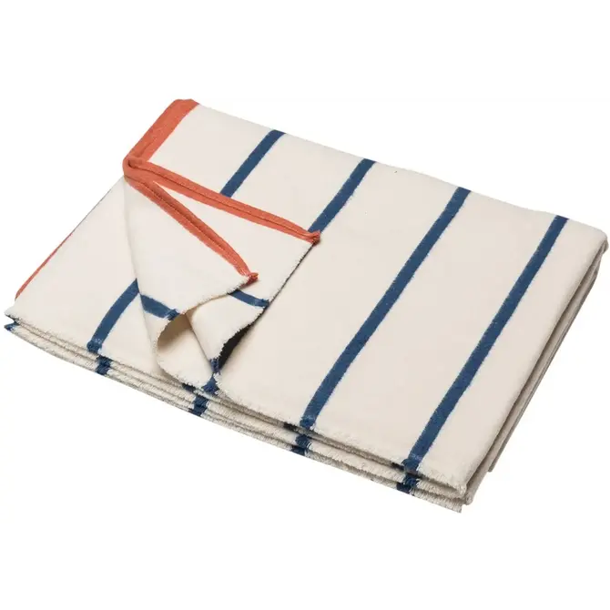 David Fussenegger LUCA flannel cotton plaid - stripes 200x140 cm offwhite