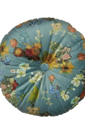 Beddinghouse x Van Gogh Museum Boule de Fleurs Cushion - Green diameter 40 cm