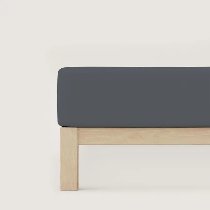 Schlafgut Drap-housse en jersey pur L - 140x200 - 160x220 556 Grey Deep