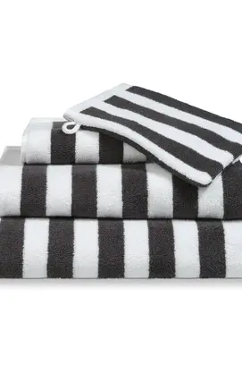 Vandyck Verona Stripes Douchelaken 70x140 off black