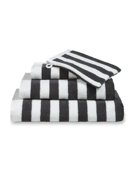 Vandyck Verona Stripes Douchelaken 70x140 off black