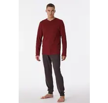 Schiesser Pyjama Long terracotta brown 180269 48/S