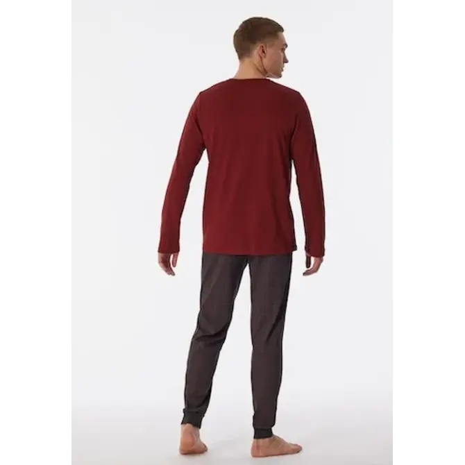 Schiesser Pyjama long terre cuite marron 180269 48/S