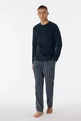 Schiesser Pyjama Long nightblue 180274 48/S