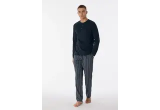 Schiesser Pyjama Long nightblue 180274 48/S