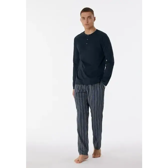 Schiesser Pyjama long bleu nuit 180274 48/S
