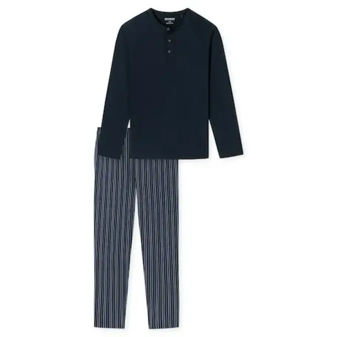 Schiesser Pyjama long bleu nuit 180274 48/S