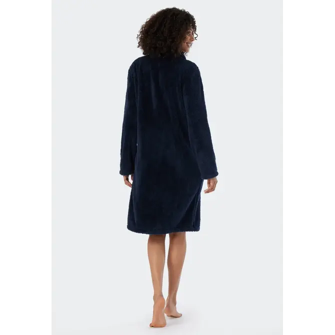 Schiesser Ladies Bathrobe 178417 bleu foncé XL 48/50