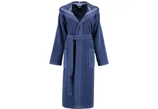 Cawö Dames Badjas met Capuchon 825 Blau  36/38