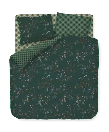 Pip Studio Kawai Flower  dekbedovertrek   200x200/220 cm  Donker Groen