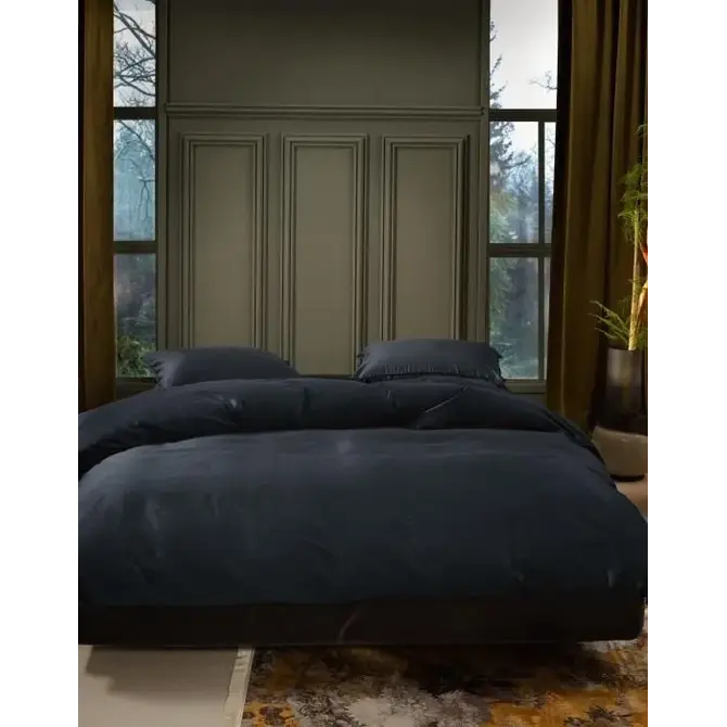 Essenza Minte Taie d'oreiller bleu nuit 60x70 Essenza Minte Taie d'oreiller bleu nuit 60x70