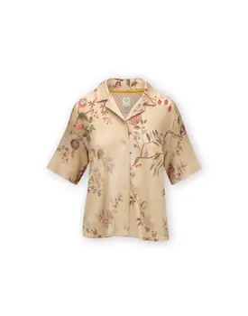 Pip Studio Flora Short Sleeve Top Amor de Dios Sand M