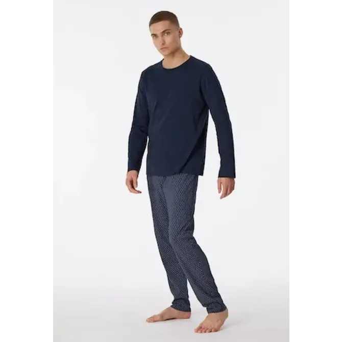 Schiesser Pyjama long bleu nuit 180249 58/3XL