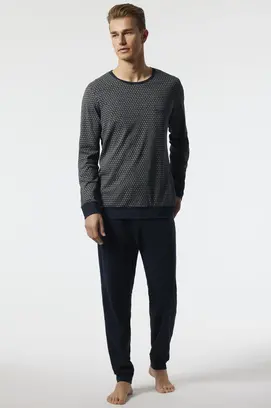 Schiesser Pyjama Long dark blue 178108 54/XL