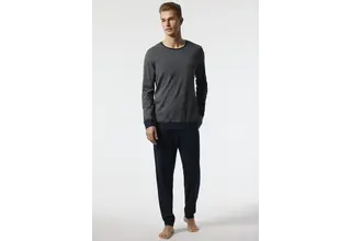 Schiesser Pyjama long bleu foncé 178108 54/XL