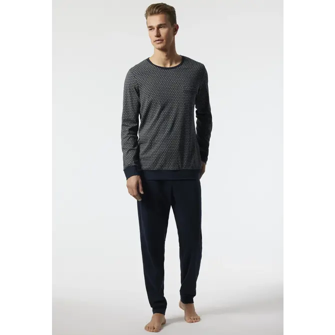Schiesser Pyjama long bleu foncé 178108 54/XL