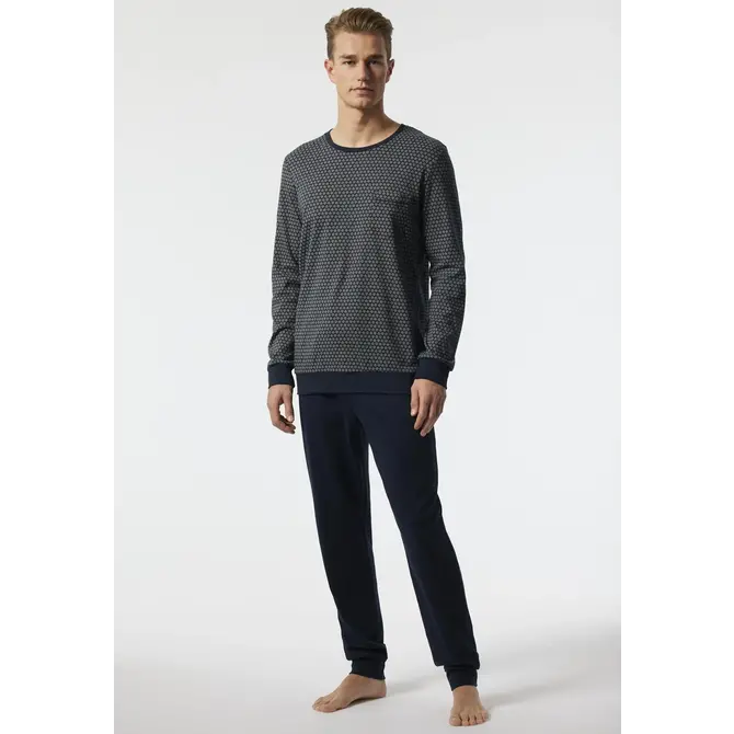 Schiesser Pyjama long bleu foncé 178108 54/XL