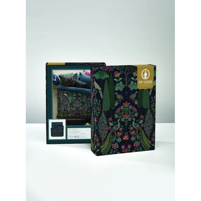 Pip Studio Pavoni Dekbedovertrek  Donkerblauw 260x200/220 cm