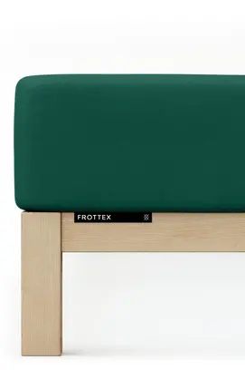 Schlafgut Badstof Hoeslaken L - 140x200 - 160x200 690 Green Deep