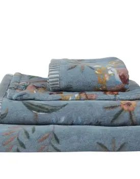 Pip Studio Secret Garden Handdoek Blauw 55x100 cm