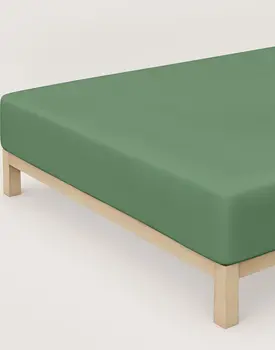 Schlafgut Pure Jersey Boxspring Hoeslaken M - 120x200 - 130x220 665 Green Mid