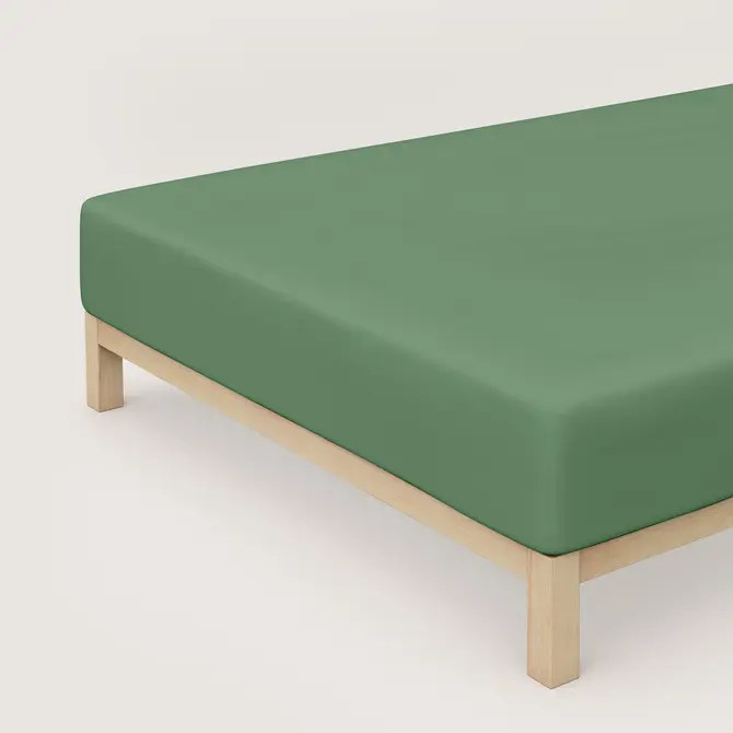 Schlafgut Pure Jersey Boxspring Hoeslaken M - 120x200 - 130x220 665 Green Mid