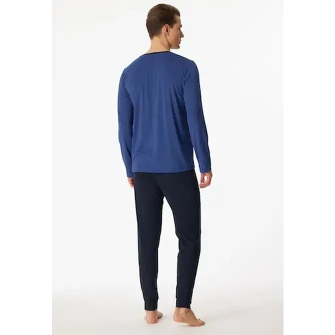 Schiesser Pyjama Long royal blue 180267 50/M