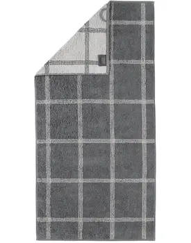 Cawo Two-Tone Grafik Handdoek  Graphit 50x100