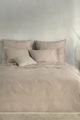 Zo! Home Housse de Couette Paisley en Lin 200x200/220 Beige Sable