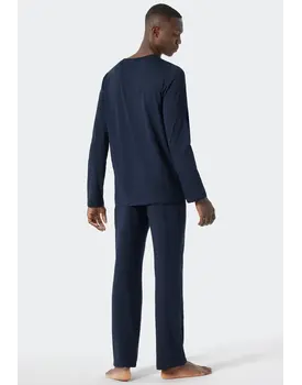 Schiesser Pyjama Long dark blue 178116 54/XL