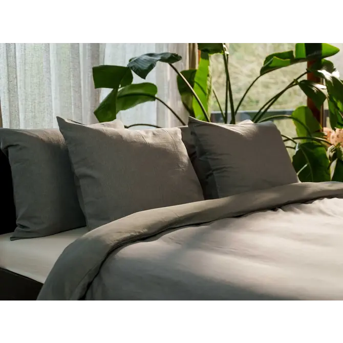 Kayori Rui Dekbedovertrek Peached Twill  200x200/220 Grijs