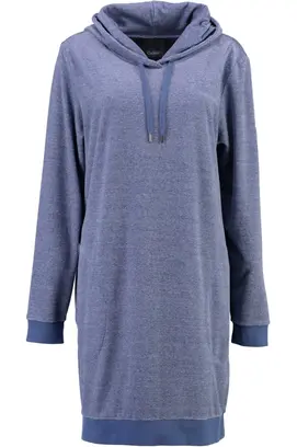 Cawö Dames Lange Hoodie 818 Denim  S