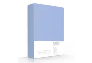 Romanette flanel hoeslaken  Licht blauw 160x200
