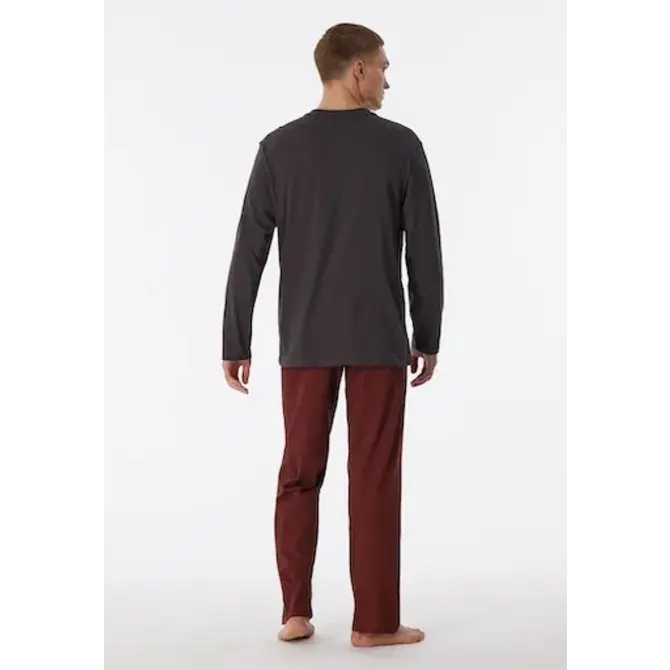 Schiesser Pyjama long anthracite 180251 48/S