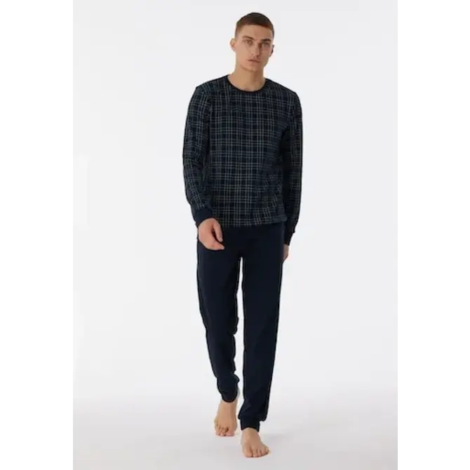 Schiesser Pyjama long bleu nuit 180270 54/XL