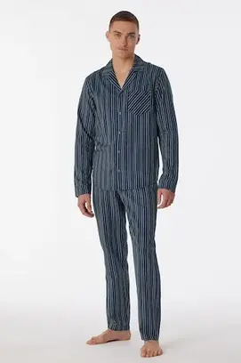 Schiesser Pyjama Long nightblue 180275 48/S
