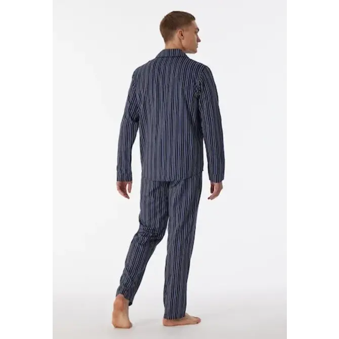 Schiesser Pyjama Long nightblue 180275 48/S