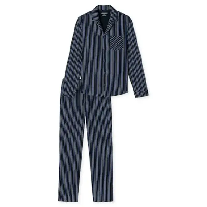 Schiesser Pyjama Long nightblue 180275 48/S