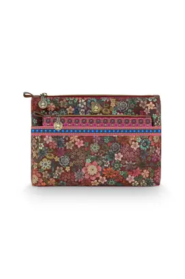 Pip Studio Cosmetic Bag Combi Tutti i Fiori Pink 26x18x7.5cm/22x13x1cm