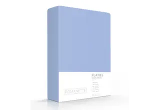 Romanette flanel hoeslaken  Licht blauw 140x200