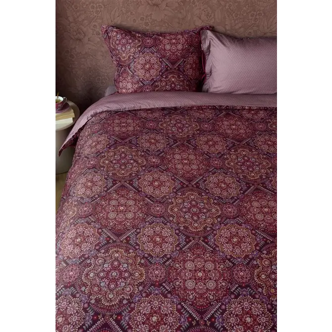 Pip Studio Il Mosaico Dekbedovertrek  Donkerrood 260x200/220 cm